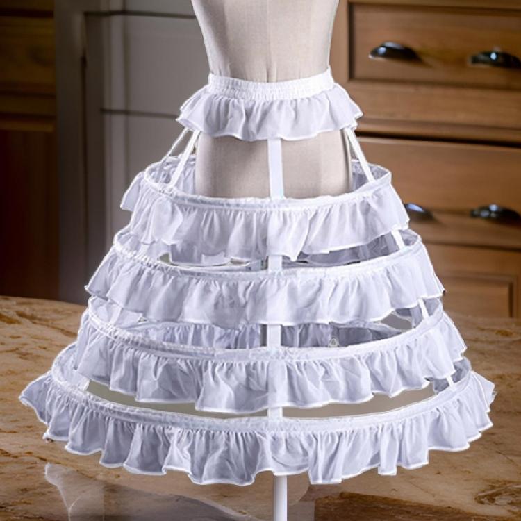 Wedding Dresses for Woman Petticoat Long Crinoline for Photography Dress Pettill with Hoops Pleated Skirt Cosplay Tool