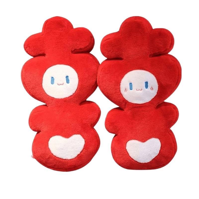 Wedding Double Happiness Plush Pillow Dolls - Pair for Newlywed Gift & Room Decoration