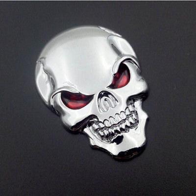 High Quality Cool Car Motor Bike Metal Emblem Badge Decals 3D Skull Bone  2017