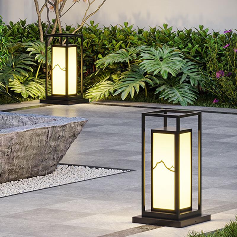 Shuya Outdoor New Chinese Style Garden Pillar Light