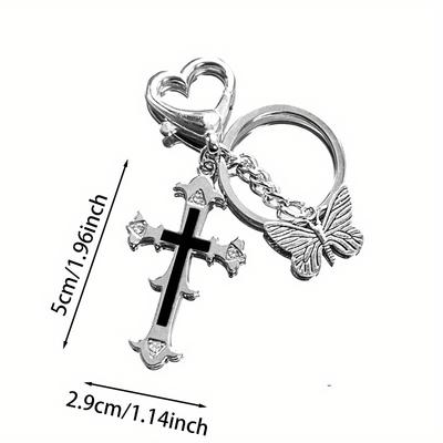 Retro Y2K Ladies' Cross Butterfly Keychain, Retro Punk Style Beautiful Accessory, Preferred Keychain Gift, Personalized Pendant.
