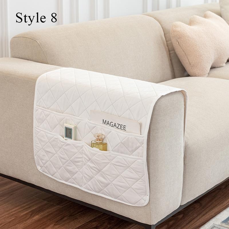 Portable 50x90cm Storage Bag Solid Color Waterproof And Non-slip Recliner Sofa Cover With Pocket Armrest Towel Home Decortion