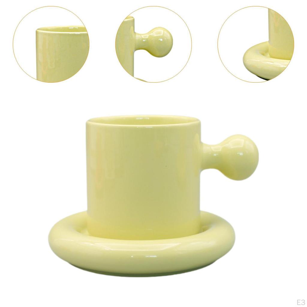 Set farfurii pentru căni dolofane, ceașcă de ceai 300 ml, ceașcă ceramică amuzantă, ceașcă de cafea pentru espresso acasă