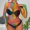 2pcs Strapless Bra Sets Porn Sexy Lingerie For Women Fishnet Rainbow Bra And Panty Set  Erotic Underwear Women Set