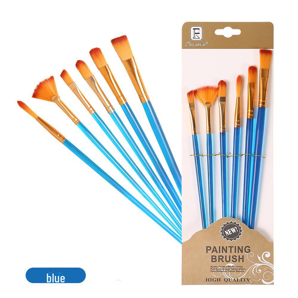 Set di 6 pennelli per pittura in nylon cross-border con gesso ad acqua e materiali artistici fai da te