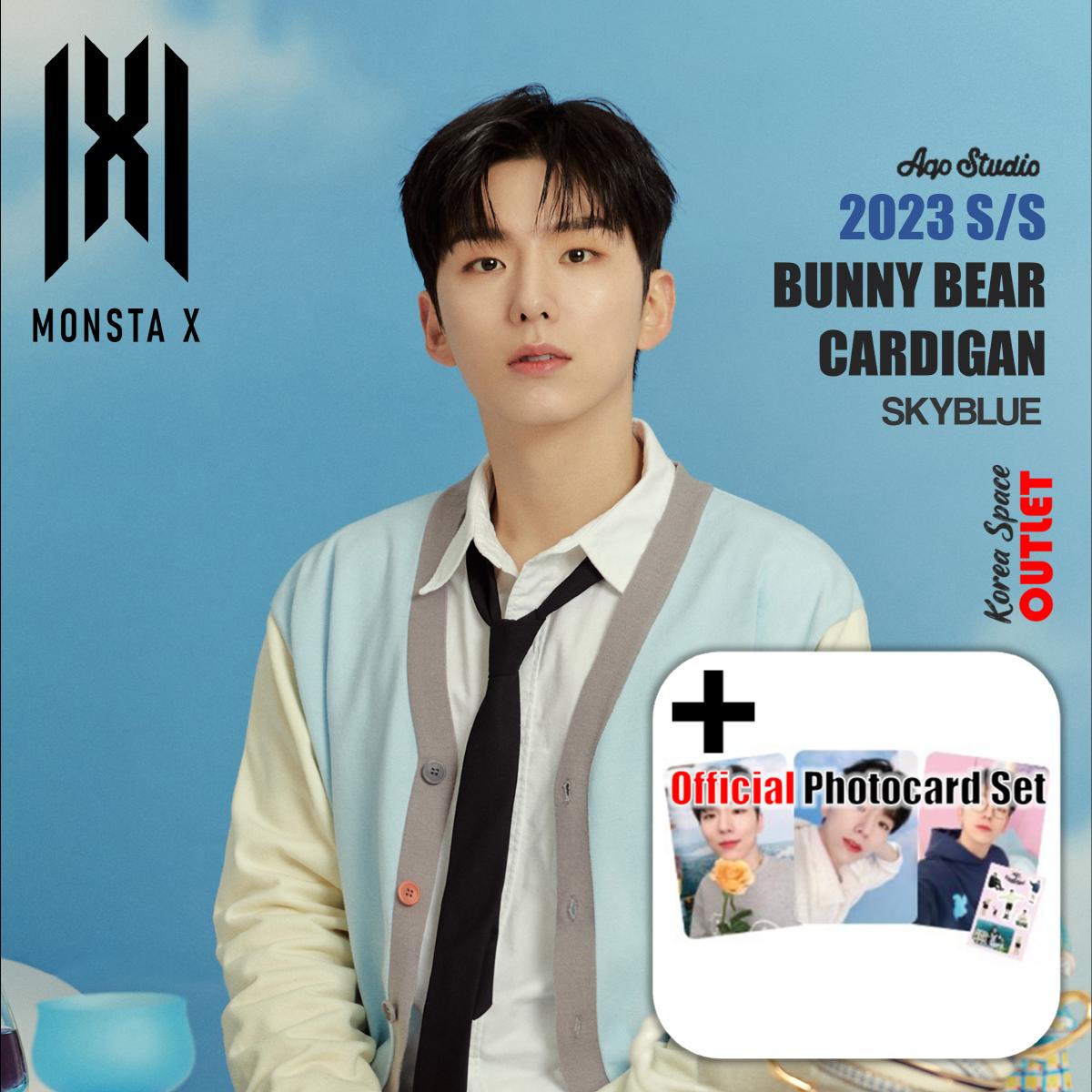 

[MONSTA X] MONSTA X, Kihyun X AQO Studiospace Collaboration, BUNNY BEAR COMBINATION CARDIGAN SKYBLUE и официальный набор фотокарт 1