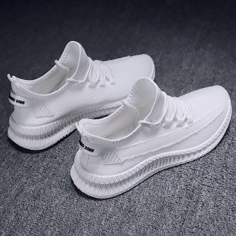Pánske tenisky Priedušné bežecké topánky Outdoorové športové módne Pohodlné ležérne Gym Pánske topánky Zapatos De Hombre Biele topánky