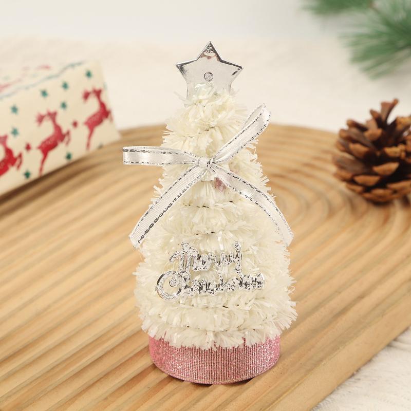 

13CM Christmas tree mini decoration Trees Thick Snowy Frosted Artificial Christmas Tree Tabletop With Pine