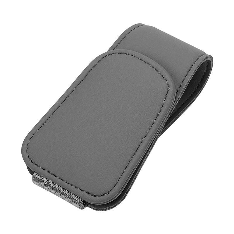 Leather Car Sun Visor Sunglasses & Card Holder with Coin Clip