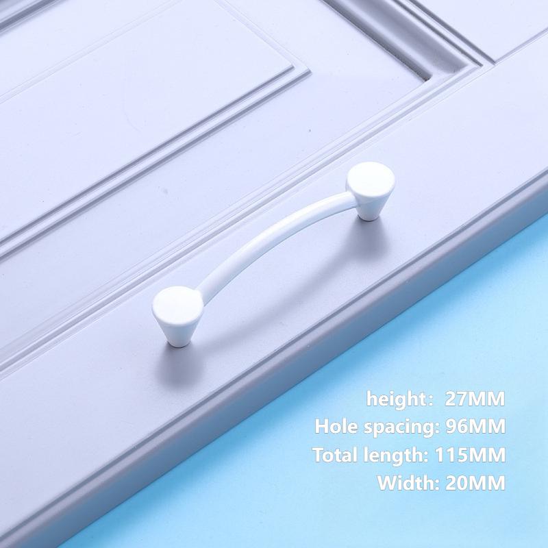 2/6/10pcs White Cabinet Handles & Knobs - Aluminium Alloy Modern Furniture Hardware for Kitchen/Closet/Cupboard/Drawer