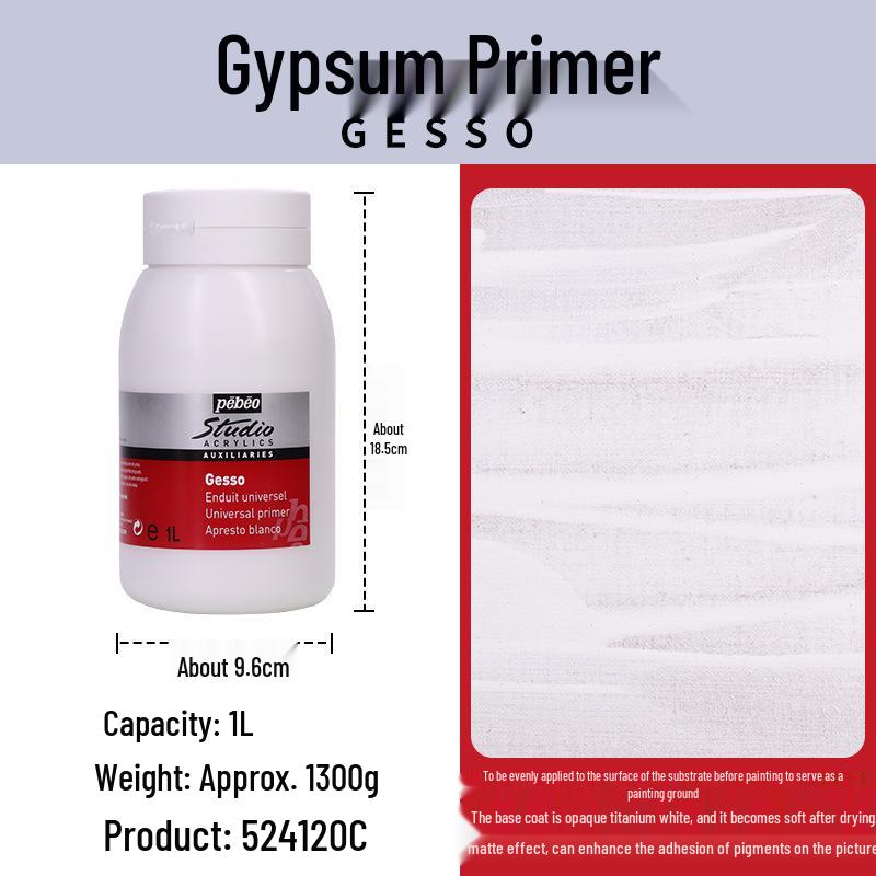 Pebeo Professional Acrylic Paint Accessories: White & Black Plaster Primer Gesso Undercoat
