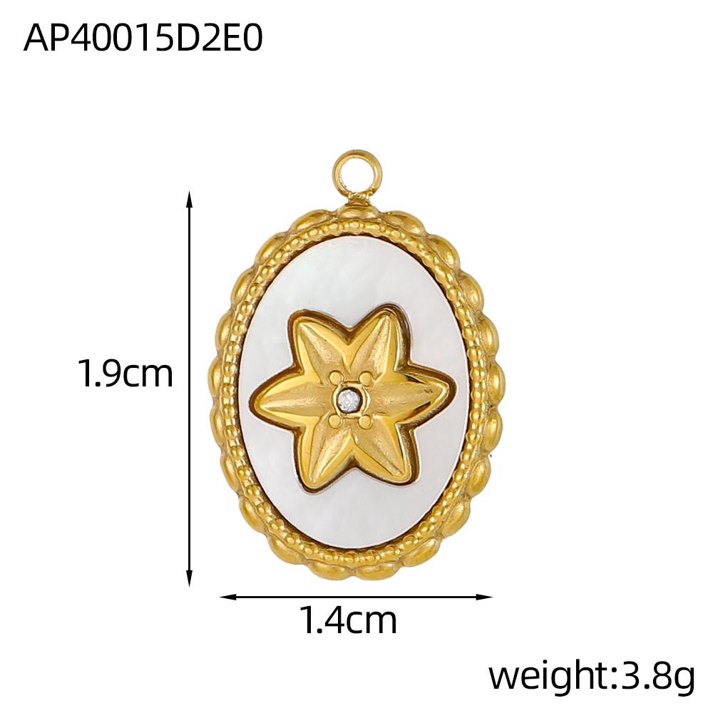 CARLIDANA Fashion Jewelry Pendant Stainless Steel Charm Square Round Heart Love White Shell Pendants for Jewelry Making DIY