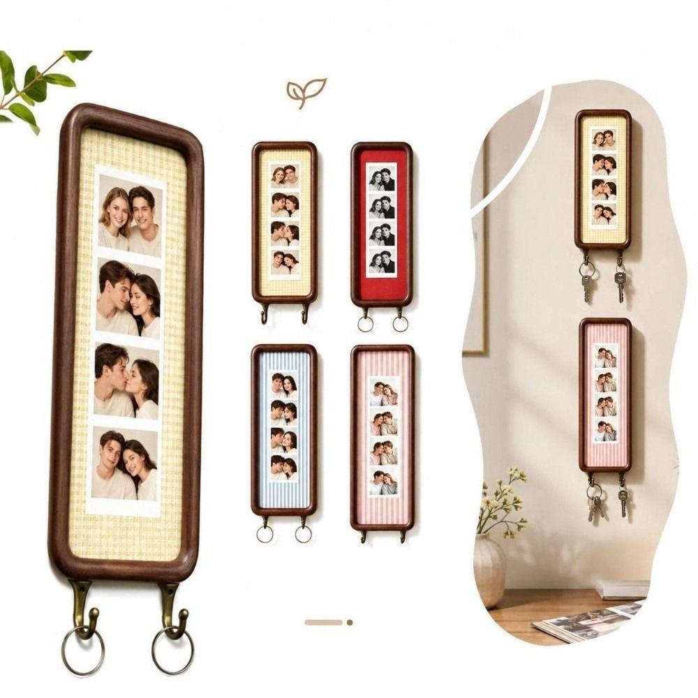 Vintage With Hook Key Holder Frame Mortise and Tenon Wooden Wall Key Holder Display Frame Gift Birthday Gift