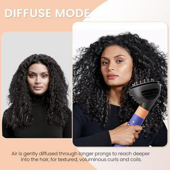 Compatible Wave Curl & Diffuser Attachment for Dyson Airwrap HS01/HS05