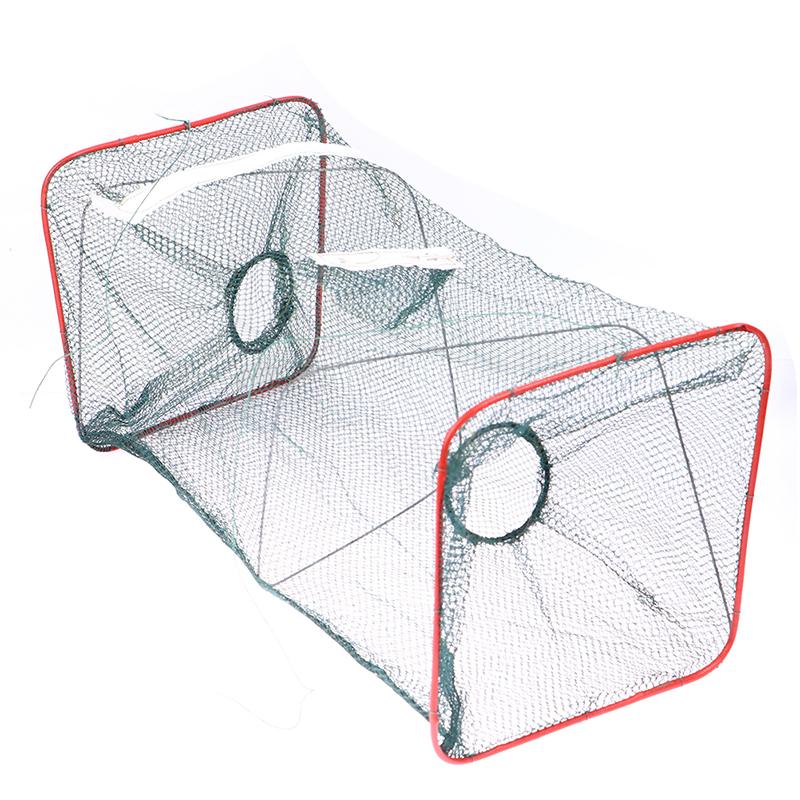 Portable Folding Fishing Net Dip Net Cage For Fish Nylon Steel Wire Shrimp Vessel Trap For Fishing Net Hands Trap Cage