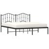 Metal Bed Frame with Headboard Black 180x200 Cm
