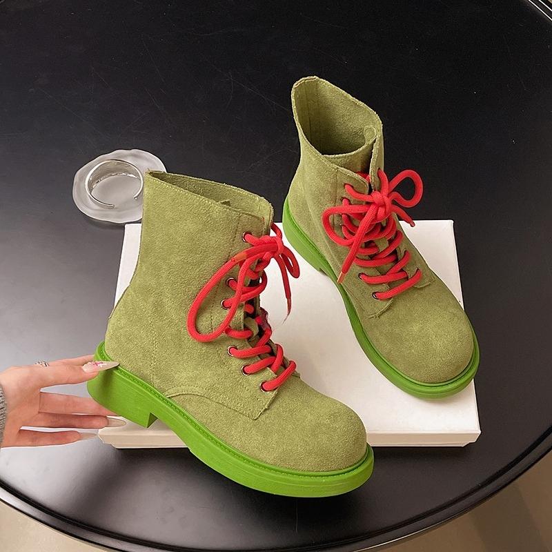 Fashion European Platform Women's British Style 2025 New Summer Thin Breathable Booties Motorcycle Boots