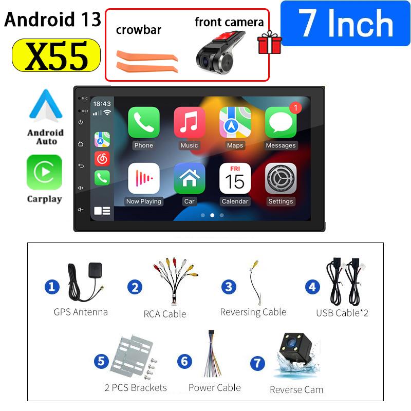 7/9/10Inch Car Radio Wireless Carplay Android Auto Stereo Receiver Car Multimedia Rear View Camera Android 13 Car Accessories