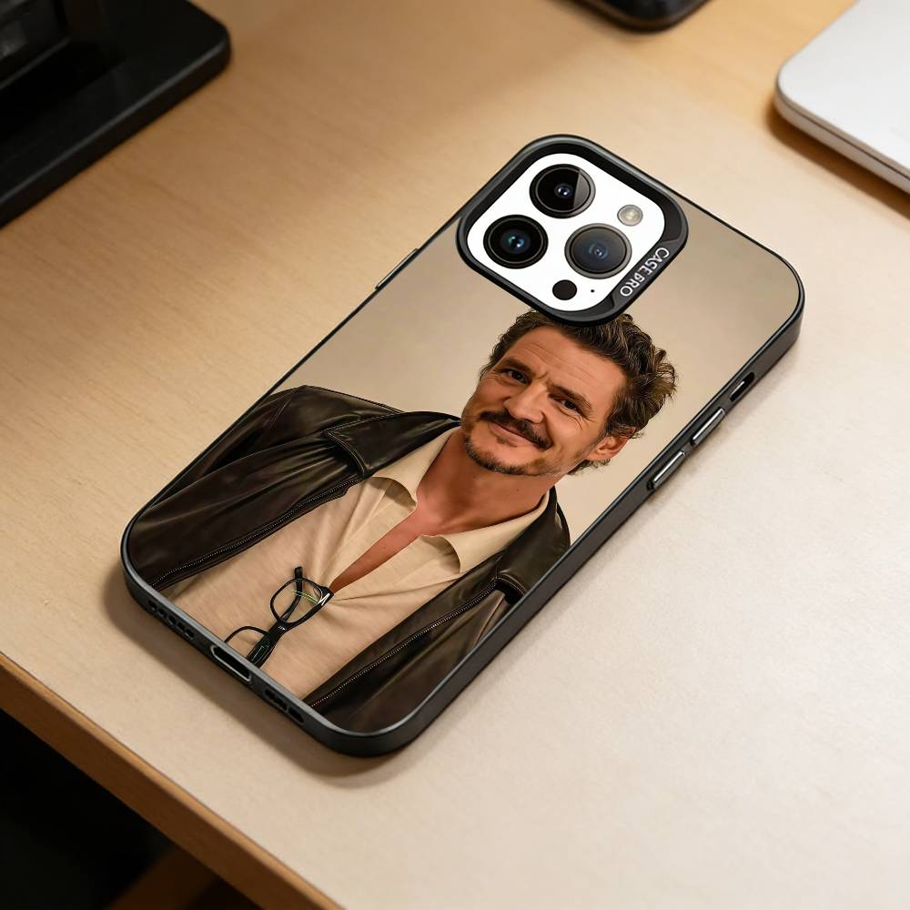 

P-Pedro Pascal Phone Case For iPhone 17,16,15,14,13,12,11 Plus,Pro Max,XS,Colorful Silver Phone case Funda Cover iPhone16pro