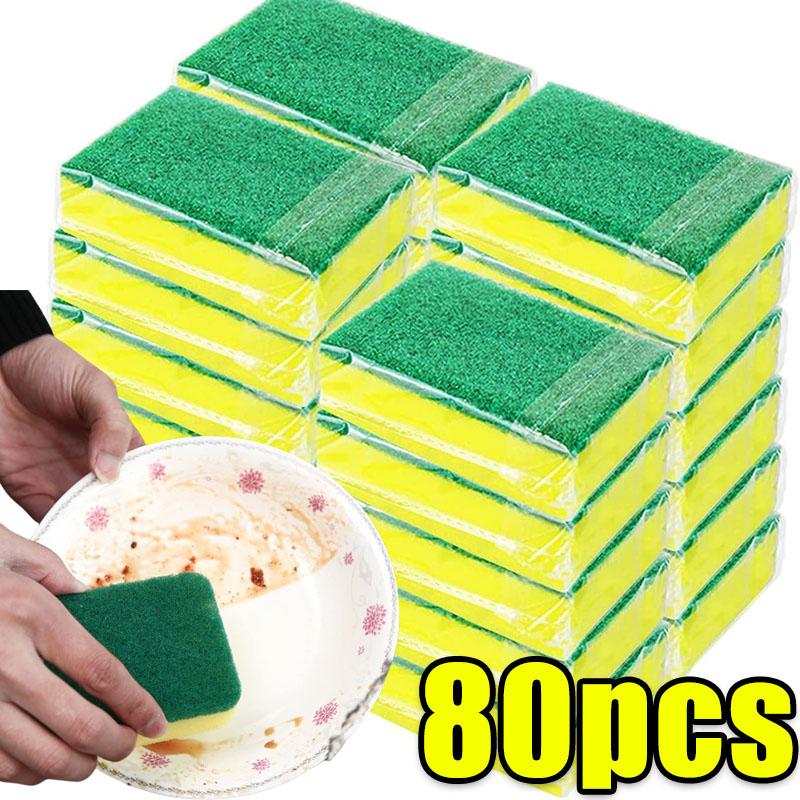 Heavy Duty Dish Sponge Cleaning Dish Scrubber Sponge for Home and Kitchen Stink-Free Cleaning Supplies for Pots Pans