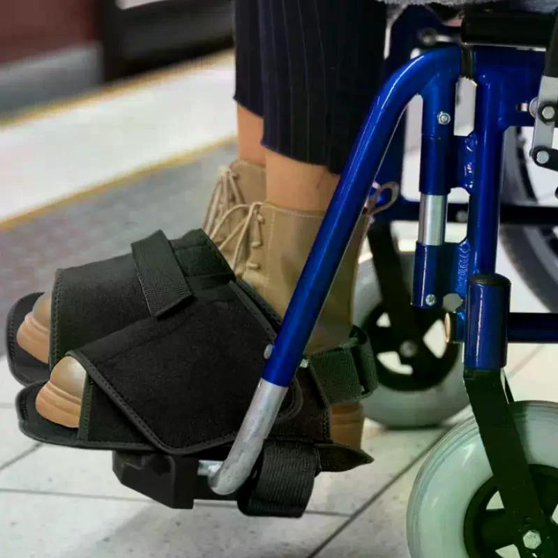 1/2 Pcs Black Wheelchair Shoe Holder Belt Black Fixed Strap For Elderly Feet Support Care Supplies Shoe Rest Wheelchairs