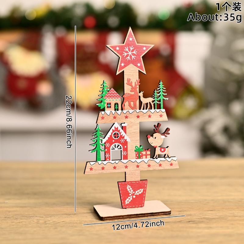 Christmas decorations Christmas tree ornaments Small tree festive table Christmas wooden ornaments