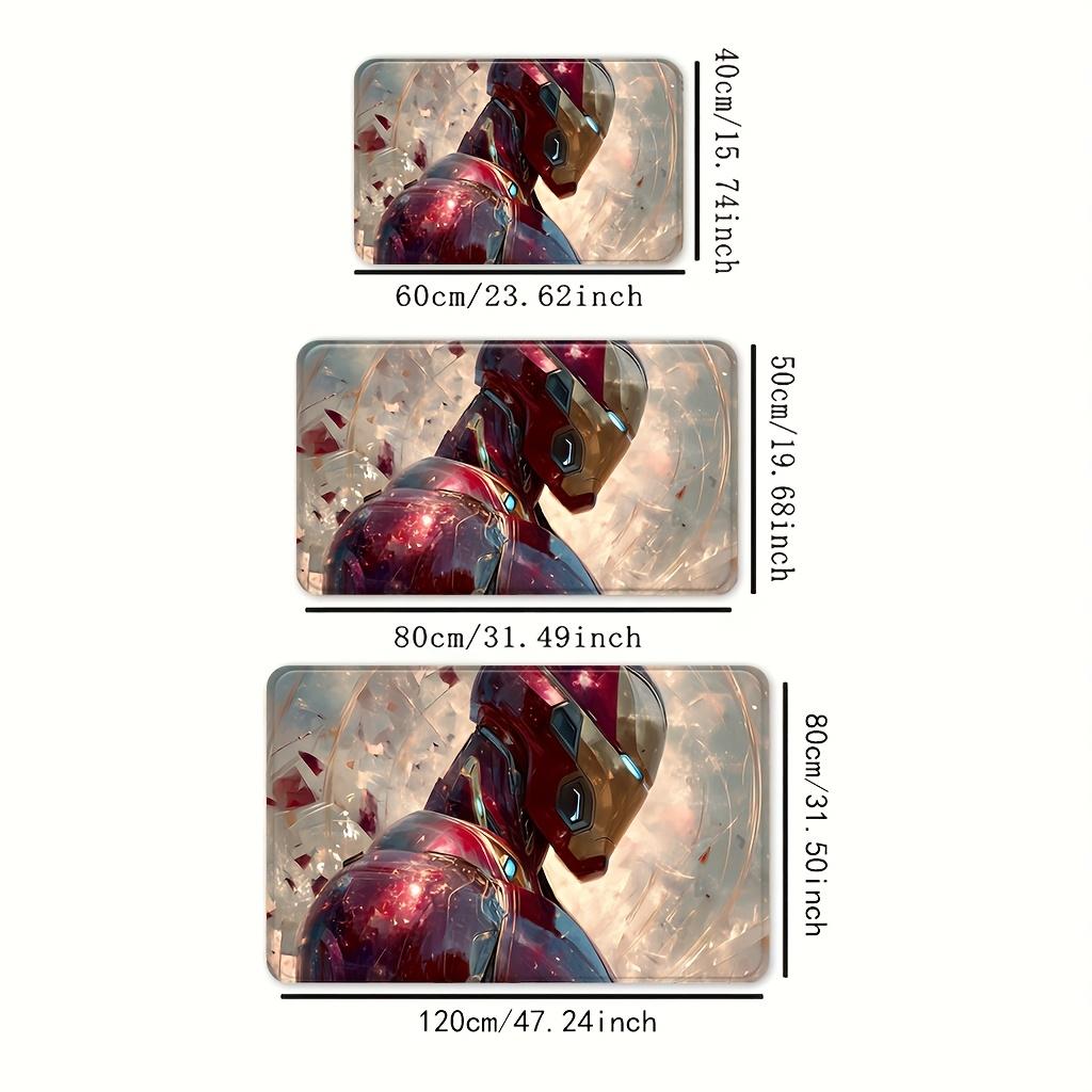 Marvel 1pc Cartoon Print Doormat, Iron for Man Red and Golden Armor Shattered Light Effect Background, Easy to Clean, Suitable