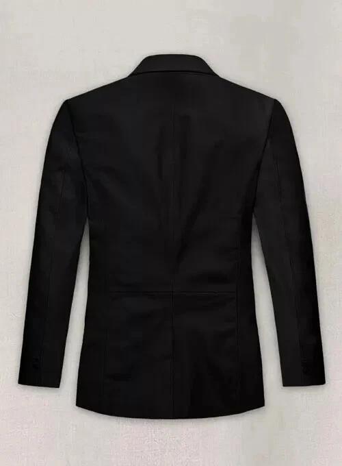 Leather Fashion Stylish Formal Soft Fit Men Blazer Black Two-Button Handmade Lambskin