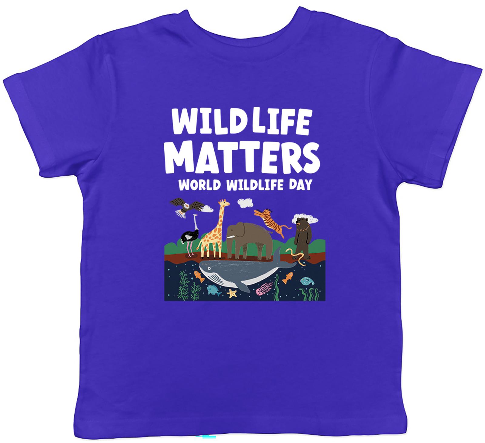 Wildlife Matters World Wildlife Day Kids T-Shirt Boys Girls Gift 140