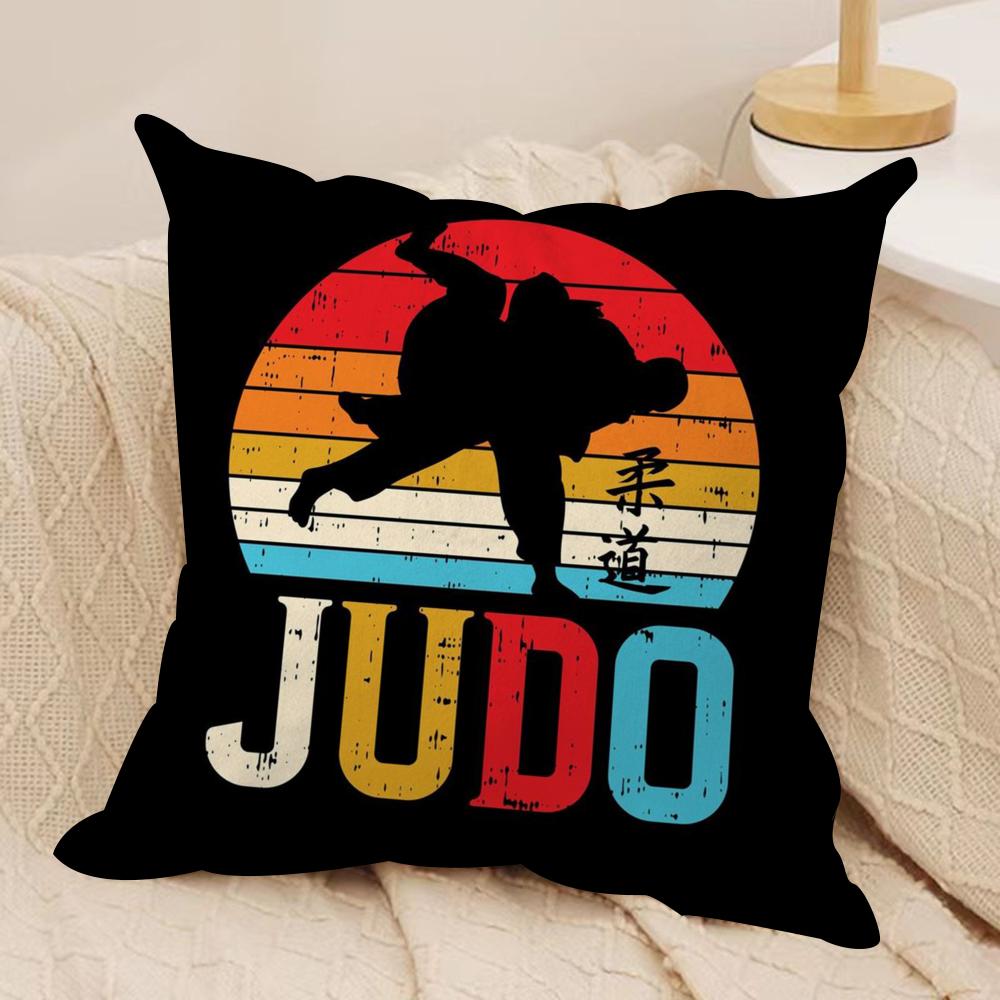 Sports Judo Martial Arts Cushion Cover Soft Plush DoubleSided Printed Sofa Pillow Cushion Cover Cozy AllSeason Decor Gift