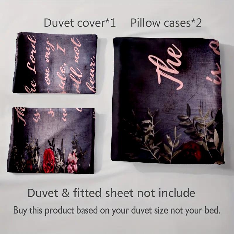 Scriptural floral design Bedding Duvet cover sets Duvet covers Pillowcases gifts (1 * Duvet Cover 2 * Pillowcases, without duvet insert)