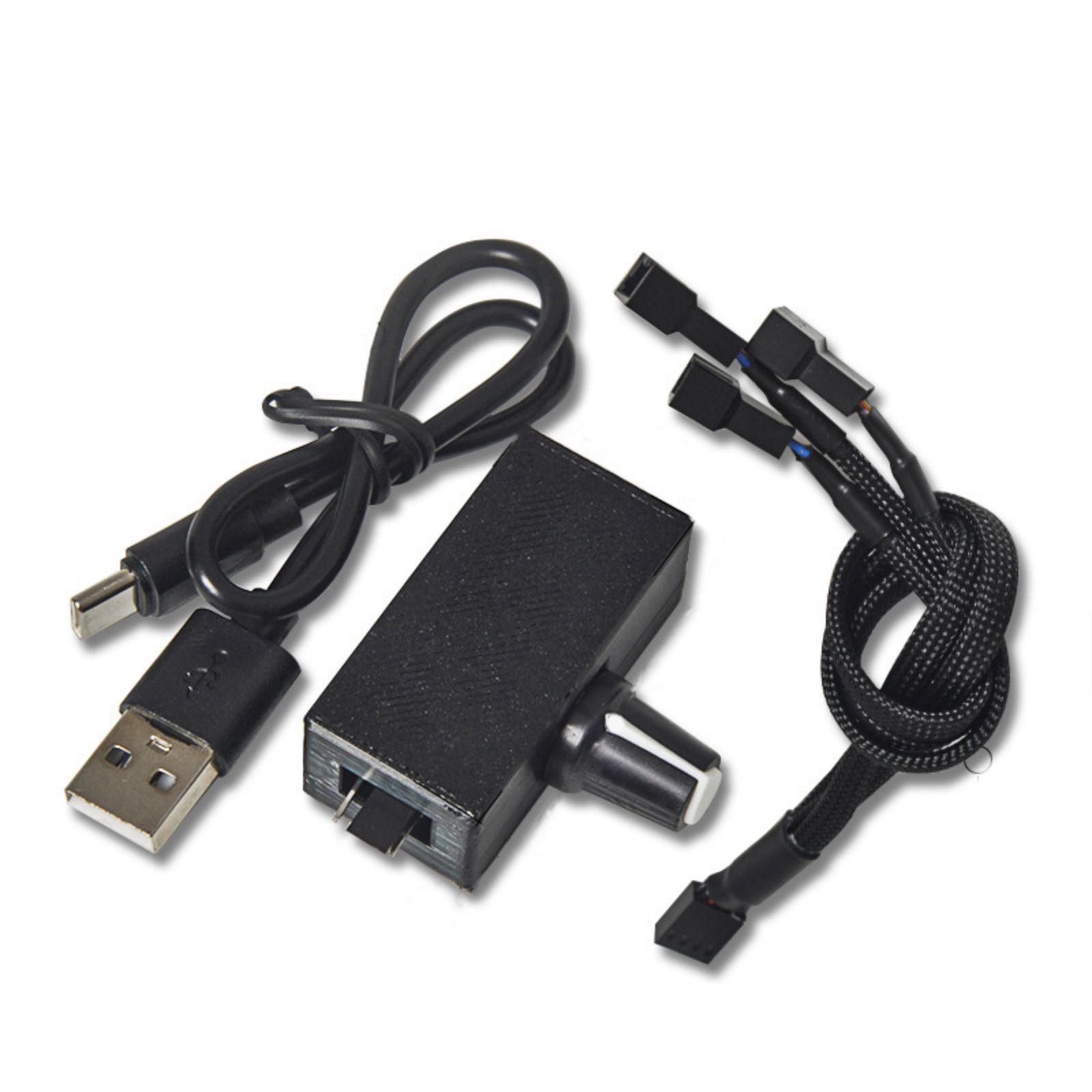 

Регулируемый контроллер скорости вентилятора охлаждения ПК USB-кабель-адаптер 4Pin DC5V-12V преобразователь питания с 2/3-сторонним разветвителем C