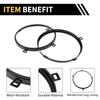 REPAIROCK Compatible with Jeep Wrangler JK 2007-2017, 1 Pair of 7-inch Round Headlight Metal Rings (Left and Right)