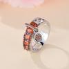 Vintage Royal Blue Stone Ring Yellow Gold Color Luxury Female Wedding Rings For Women Round Dangle Ring Engagement Jewelry Gifts