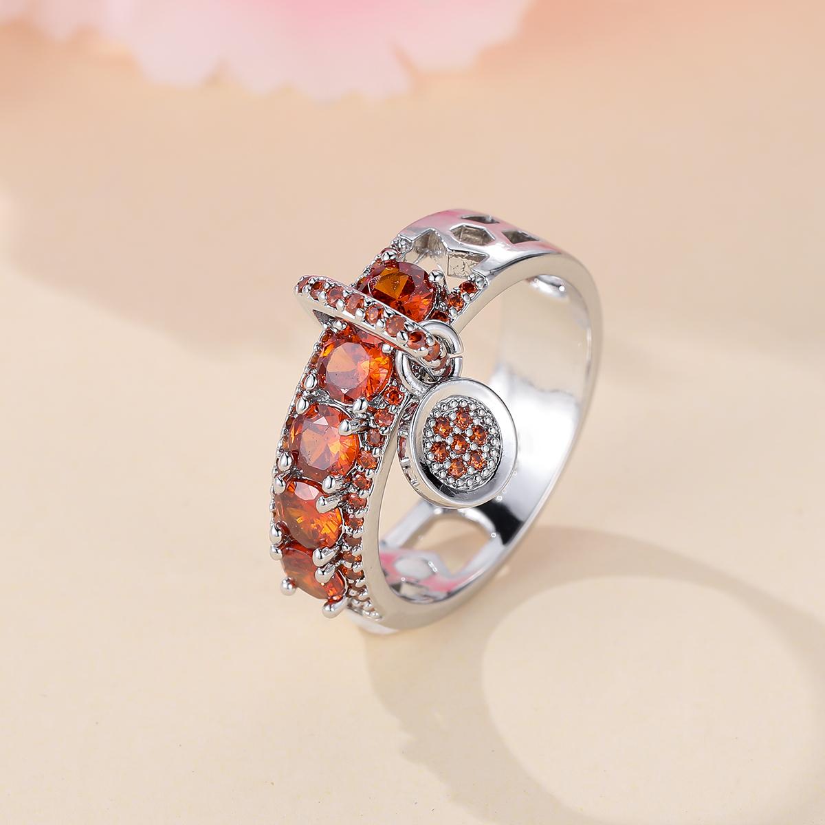 Винтажное кольцо с королевским синим камнем, желтое золото, роскошные женские обручальные кольца для женщин, круглое висячее кольцо, обручальное ювелирное изделие, подарки 6 красный