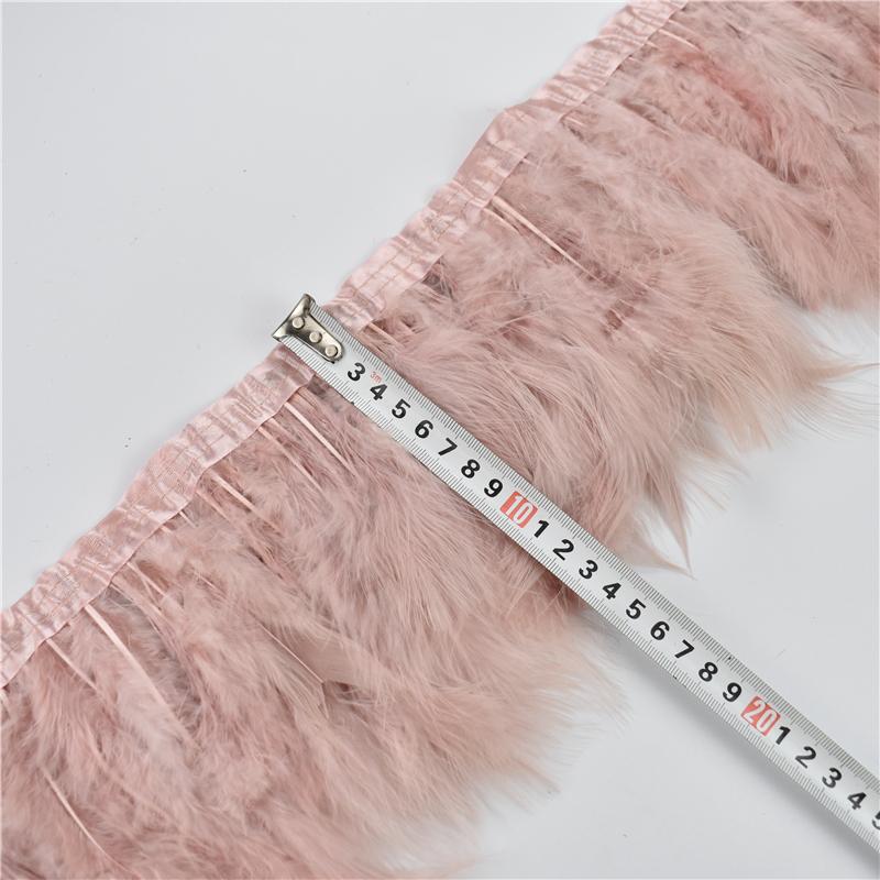 2Meters Leather Pink Ostrich Feather Trims Fluffy Turkey Feather Boas Goose Plumas Fringe Ribbon for Needlework and Handicrafts