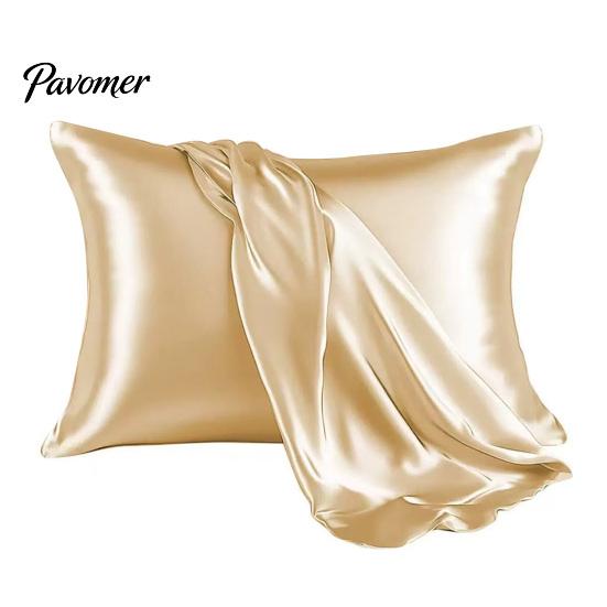 Wrinkle Resistant Bedding Shams Satin Pillow Case, Silky Cooling Cover, Reduces Hair Frizz & Skin Versatile Home Accessories Friction, Solid Color Bed