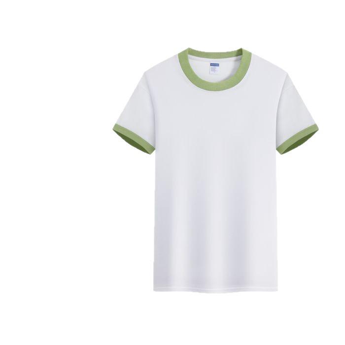 Summer Kids' Cotton Crew Neck Short Sleeve T-shirt with Custom Logo - Lightweight Solid Color Uniform Base Layer