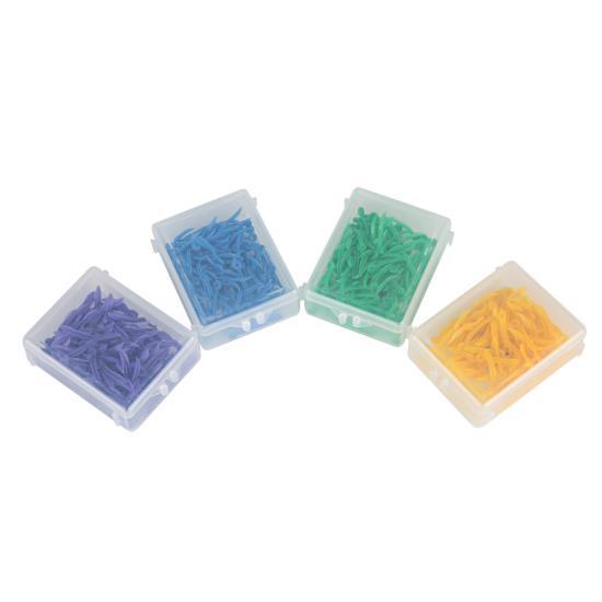 400pcs Disposable Dental Plastic Wedge with Hole All 4 Sizes Wave Shape Wedge