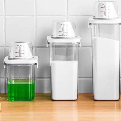 Versiegelter Waschmittelspender mit Messbecher, Waschmittelbehälter Aufbewahrungseimer, Waschmittelbox, 2300 ml