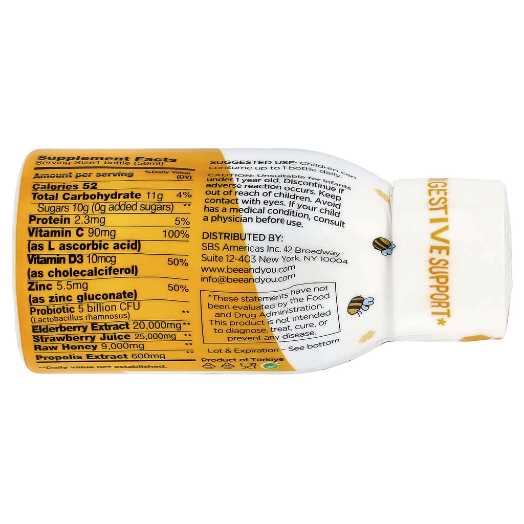 Bee & You, Children's Propolis Immune Boost Weekly Shot, 50Ml (1.69Fl Oz)