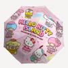 1pc Hello Kitty Island Museum & Cafe in Jeju Automatic Opening Umbrella - Portable Three-Fold Design with 8-Bone Iron Frame, Perfect for Fans, Travele