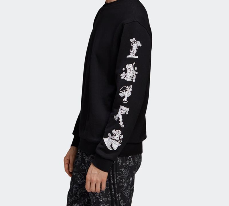 adidas X Disney Sweatshirts Men's Black Crew Neck Moderate Regular GD6025