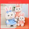 Plush Rabbit Toy With Dress And Bow Decoration For Girls Gift And Comfort