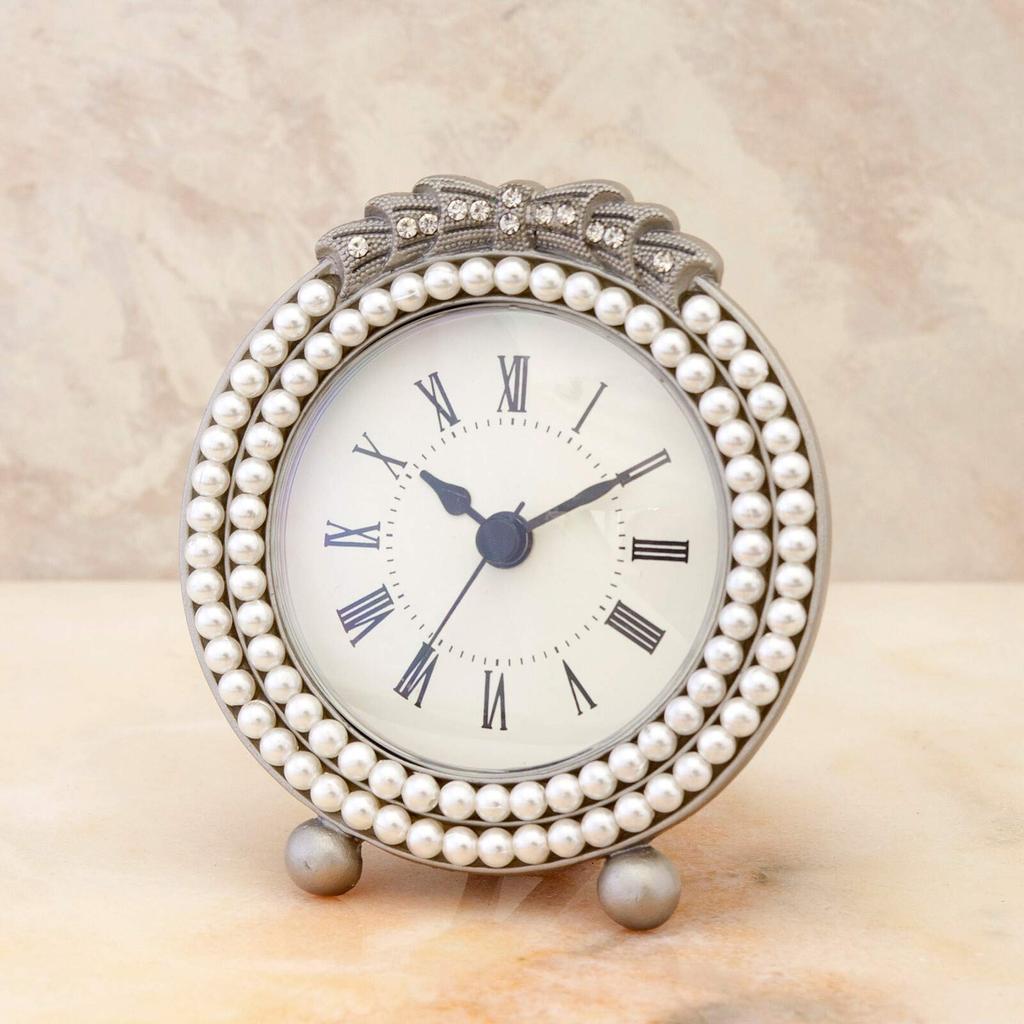 Akizuki Trading Co., Ltd. Table Clock, Antique Style, Analog, Round, W10.5×D4×H12cm, AK-C-2A