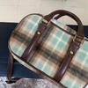 Woolen Hand-held Bowling Bag Vintage Preppy Print All-in-one Crossbody Bag
