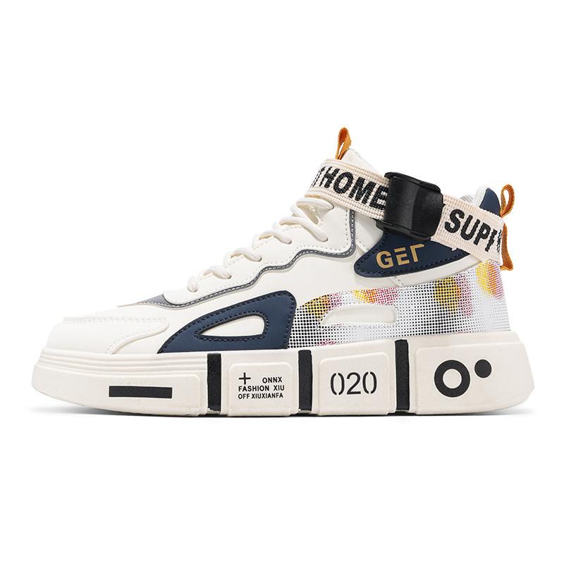 men s casual style cold resistant and warm student board shoesWinter cotton shoes thick plush high top sports and leisure shoes 35