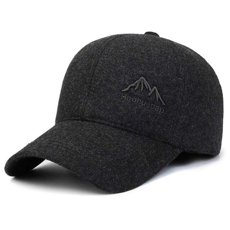 Cap Haohu Letters Middle Aged Elderly Hat Thickened Thermal Shade Breathable