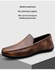 Men's Casual Leather Slip-On Shoes: Soft Sole, Comfortable Cowhide, Wedge Heel, Large Sizes