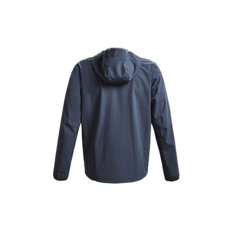 Under Armour Stormproof Solid Color Logo Print Zip Hoodie Jacket Men Outerwear Grey 1376066-044